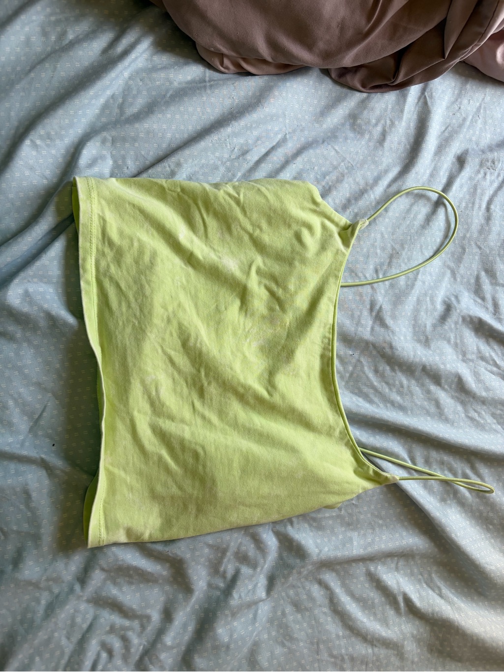 Lime Green Spaghetti Strap Crop Top